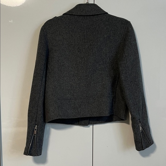 NWOT MICHAEL Michael Kors Charcoal Wool Moto Jacket, Size M - Picture 7 of 12